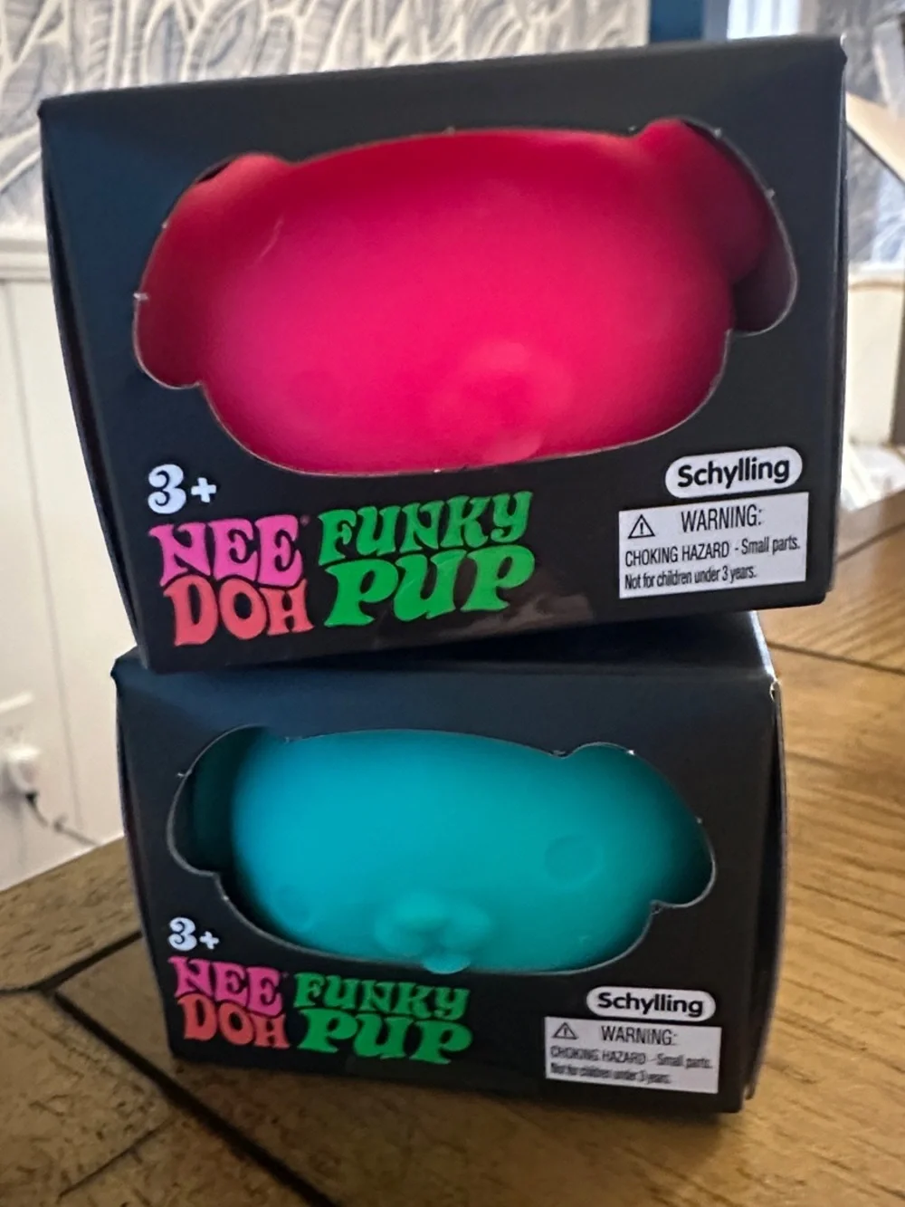 Schylling NeeDoh Funky Pup Squishy Toy - Pink & Teal